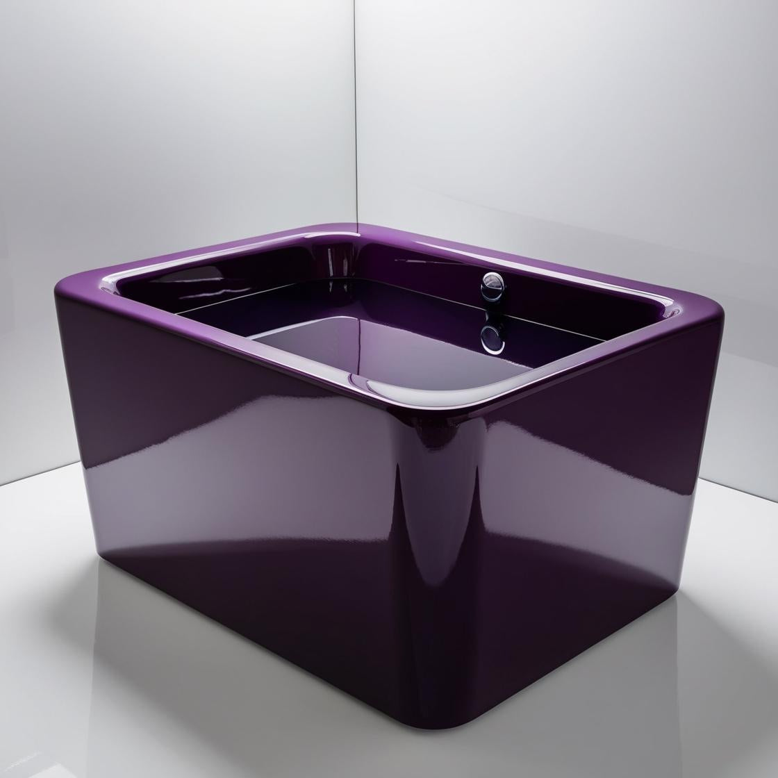 Purple Square Soaking Tub.